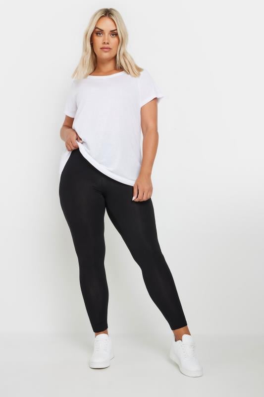 Evans YOURS 2 PACK Curve Black Soft Touch Viscose Stretch Leggings