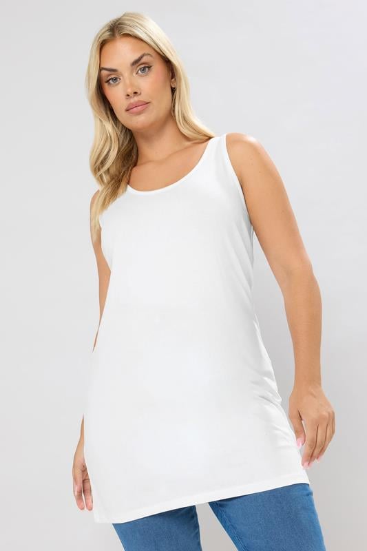 Evans YOURS 2 PACK Curve Black & White Longline Vest Tops