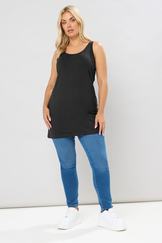 Evans YOURS 2 PACK Curve Black & White Longline Vest Tops