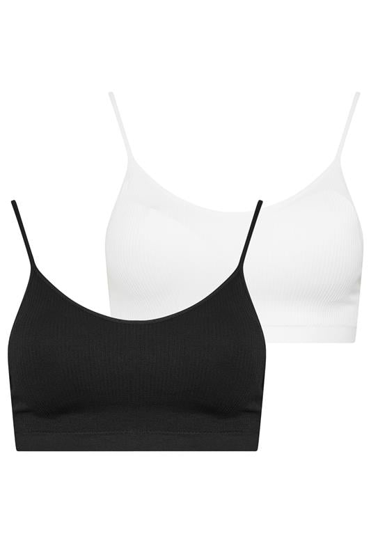 evans YOURS 2 PACK Curve Black & White Seamless Padded Bralettes