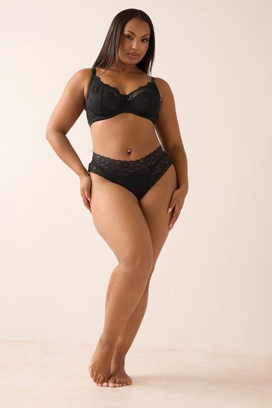 Evans YOURS 2 PACK Curve Black & White Swirl Lace Bras