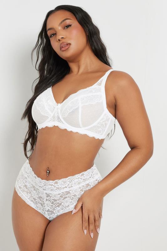 Evans YOURS 2 PACK Curve Blue & White Lace Underwired Mesh Bras