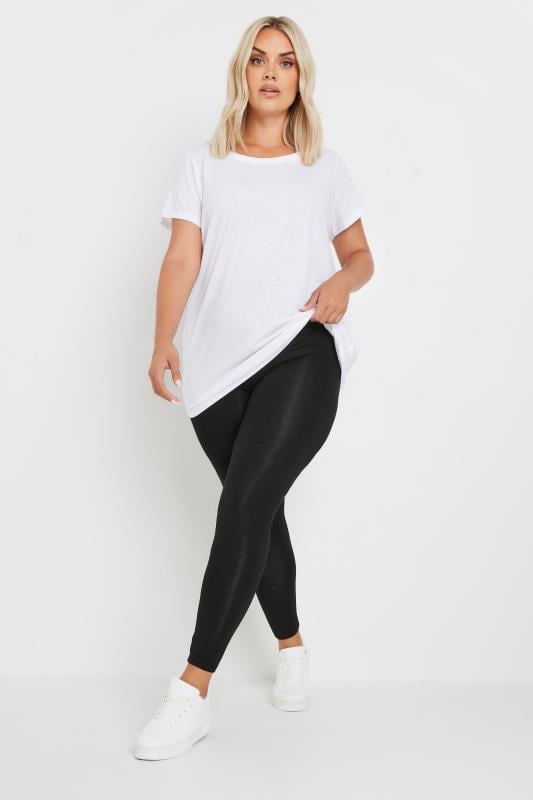 Evans YOURS 2 PACK Curve Charcoal Grey & Black Soft Touch Stretch Leggings