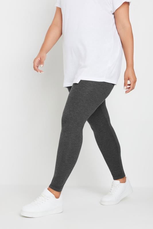 Evans YOURS 2 PACK Curve Charcoal Grey & Black Soft Touch Stretch Leggings