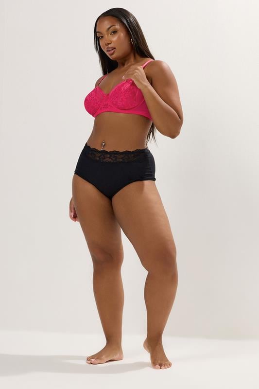 Evans YOURS 2 PACK Curve Pink & Black Lace Mesh Underwired Bras
