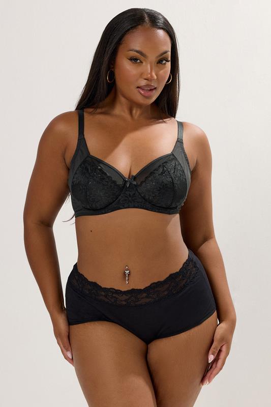 Evans YOURS 2 PACK Curve Pink & Black Lace Mesh Underwired Bras
