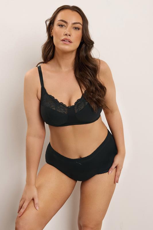 Evans YOURS 2 PACK Curve Teal Green & Black Underwired Lace Bras
