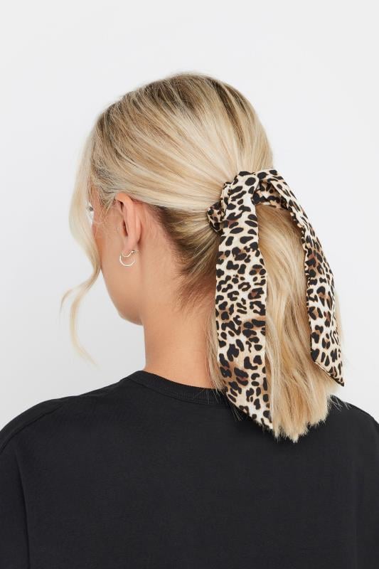 evans Yours 2 PACK Natural Brown Leopard Print Hair Scrunchies