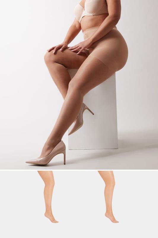 evans Yours 2 PACK Natural Luxury 15 Denier Sheer Tights