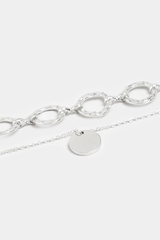 Evans Yours 2 PACK Silver Circle Pendant Necklace Set
