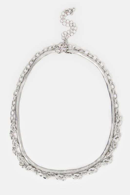 Evans Yours 2 PACK Silver Knot Chain Choker Necklace