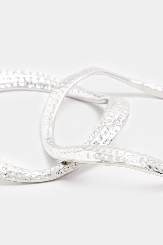 Evans Yours 2 PACK Silver Tone Textured Bangle Bracelets