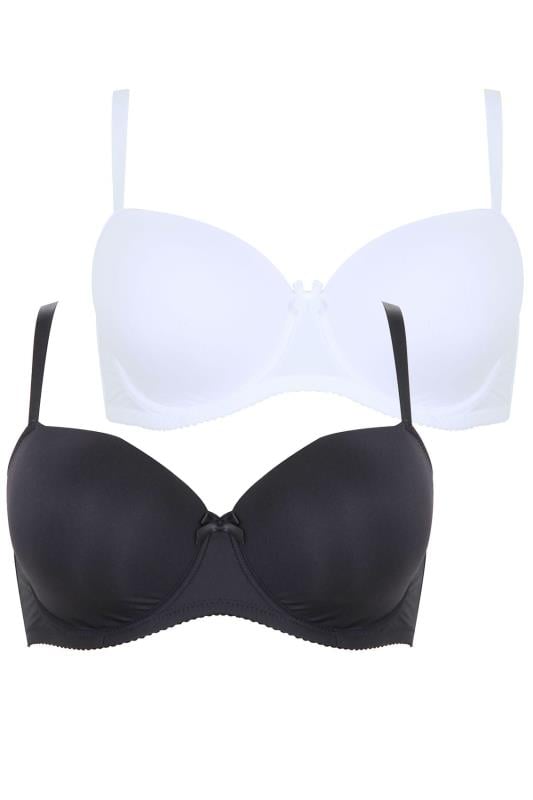 Evans YOURS 2 PACK White & Black Moulded Underwired T-Shirt Bras