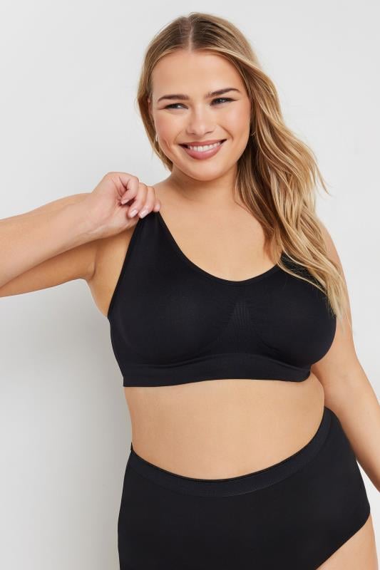 Evans YOURS 2 PACK White & Black Seamless Non-Padded Non-Wired Bralettes