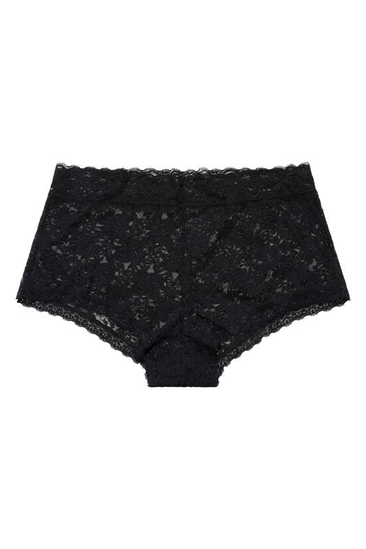 Evans YOURS 3 PACK Curve Black Lace Mid Rise Shorts