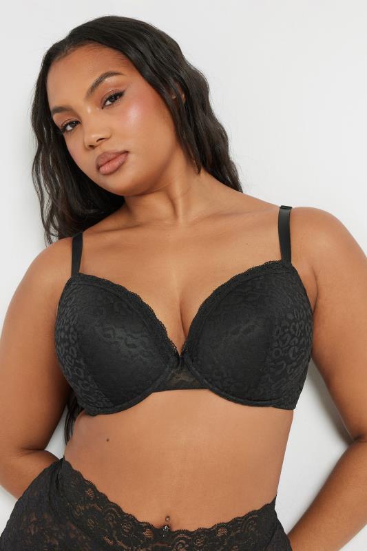 Evans YOURS 3 PACK Curve Black & Pink Leopard Padded Bras