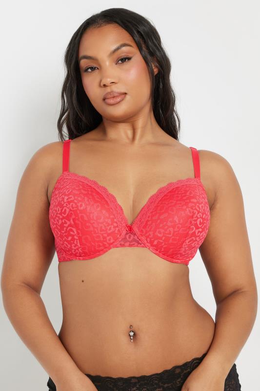 Evans YOURS 3 PACK Curve Black & Pink Leopard Padded Bras