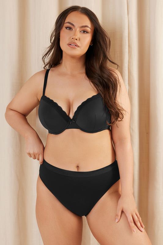 Evans YOURS 3 PACK Curve Purple & Pink Lace Trim Padded T-Shirt Bras