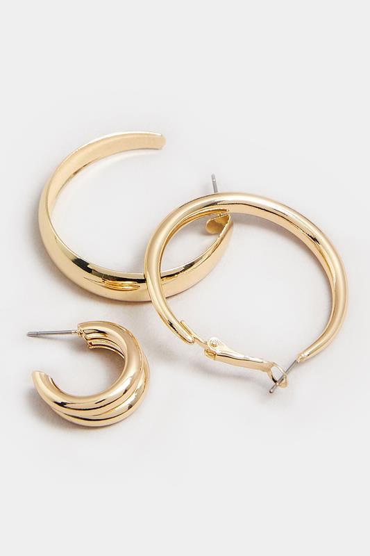 Evans Yours 3 PACK Gold Tone Statement Hoop Earring Set