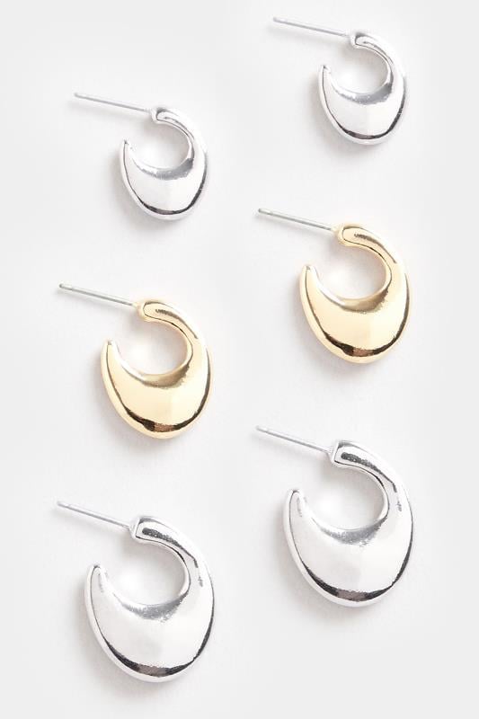 Evans Yours 3 PACK Silver & Gold Tone Mini Hoop Earrings