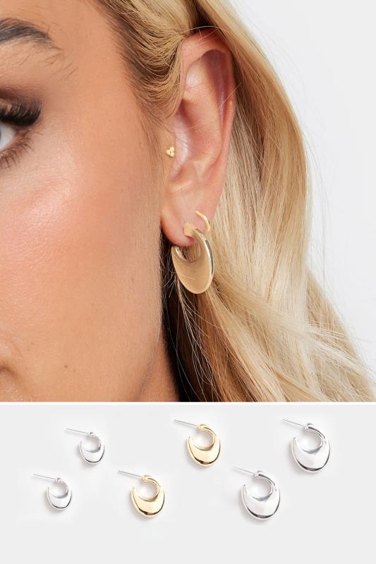 evans Yours 3 PACK Silver & Gold Tone Mini Hoop Earrings