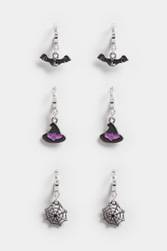 Evans Yours 3 PACK Silver Halloween Small Hoop Earrings