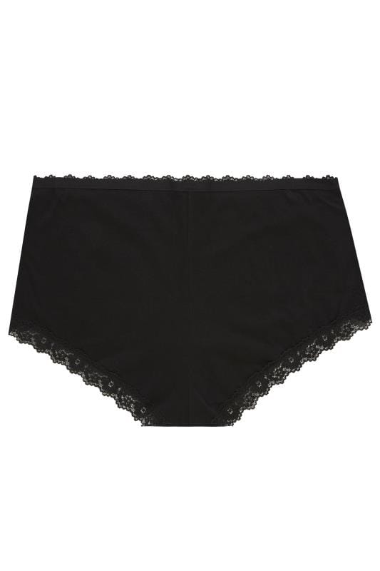 Evans YOURS 4 PACK Curve Black Lace Trim High Waisted Shorts