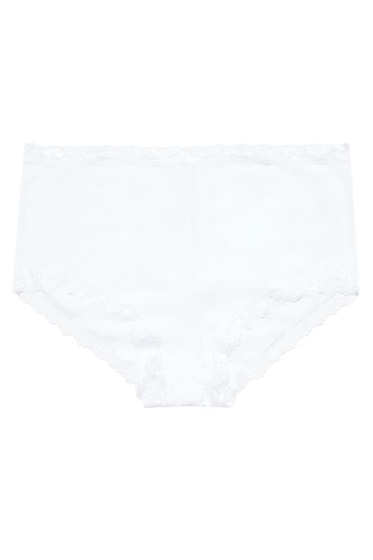 Evans YOURS 4 PACK Curve White Lace Trim High Waisted Shorts