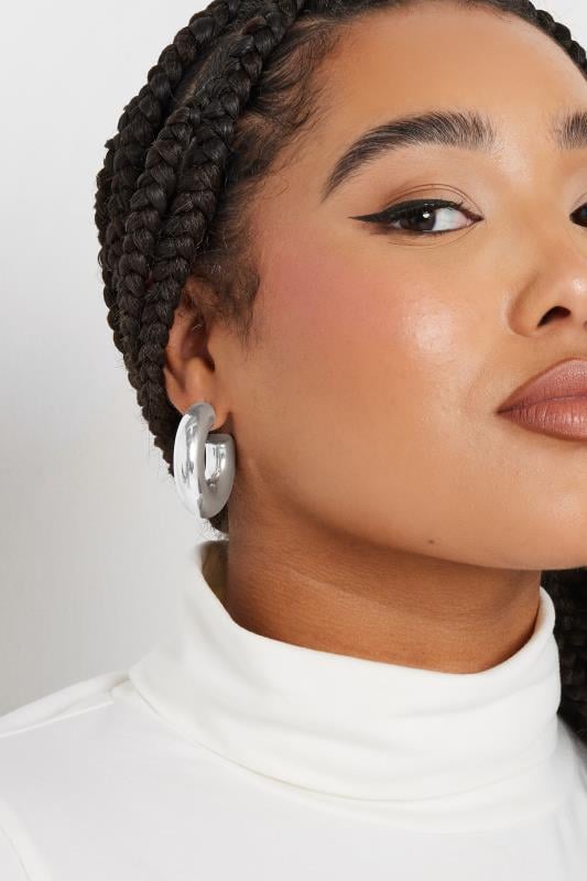 Evans Yours 4 PACK Silver Tone Statement Chunky Hoop Earrings
