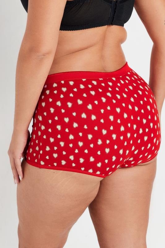 Evans YOURS 5 PACK Curve Black & Red Heart Print Shorts