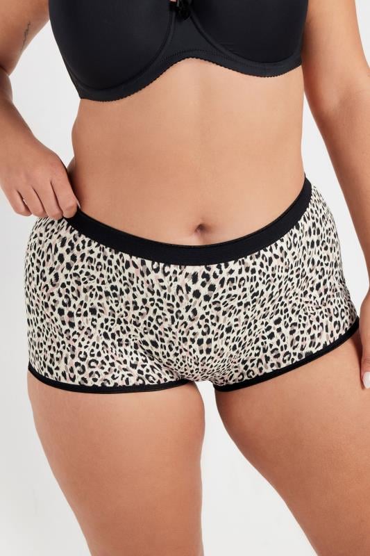 Evans YOURS 5 PACK Curve Natural Brown Animal Print Shorts