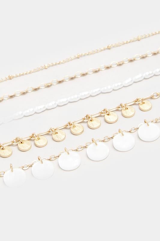 Evans Yours 5 PACK Gold Tone Shell Disc Stack Bracelets