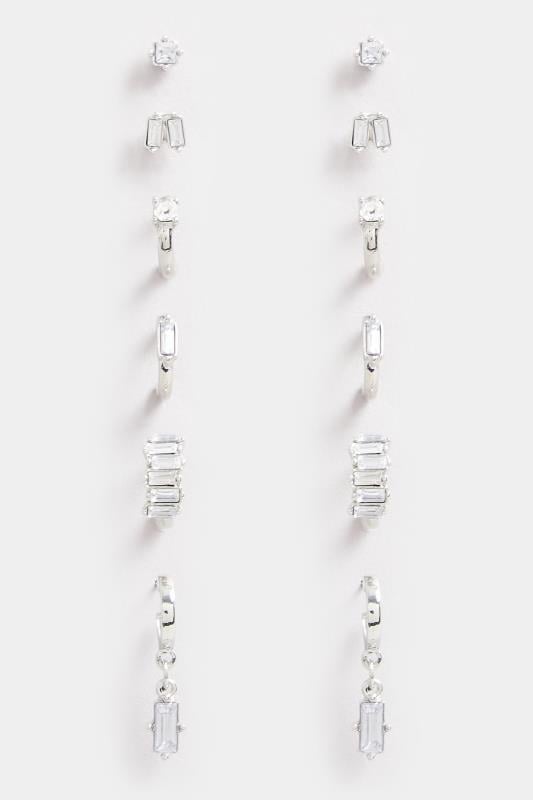 Evans Yours 6 PACK Silver Tone Mixed Stud & Hoop Diamante Earrings