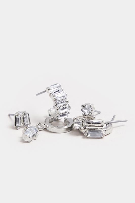 Evans Yours 6 PACK Silver Tone Mixed Stud & Hoop Diamante Earrings