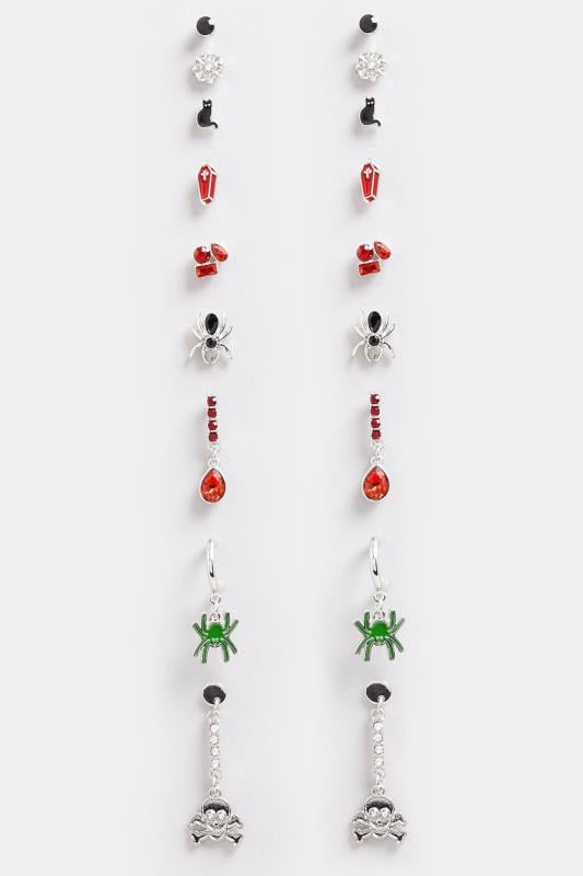 Evans Yours 9 PACK Silver Tone Halloween Earrings Set