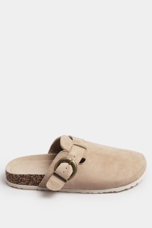 Evans Yours Beige Brown Faux Suede Clogs In Extra Wide EEE Fit