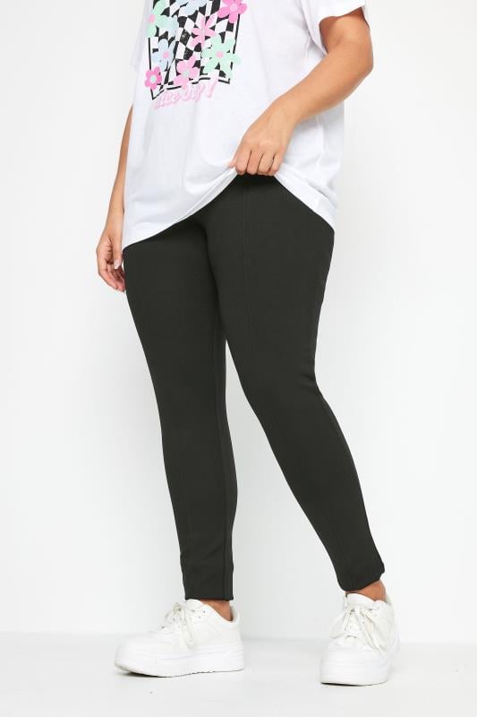 evans YOURS BESTSELLER Curve Black Ponte Premium Stretch Trousers