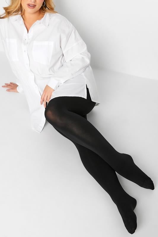 evans Yours Black 90 Denier Microfibre Premium Tights