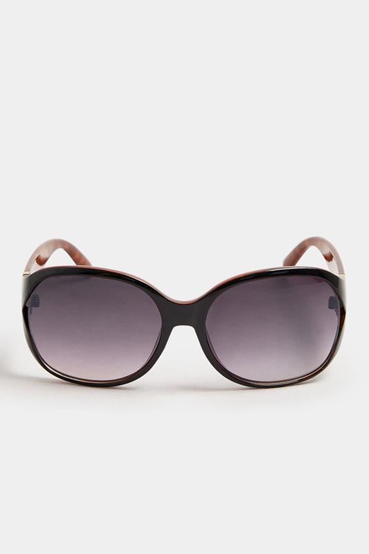 Evans Yours Black Animal Print Arm Detail Sunglasses