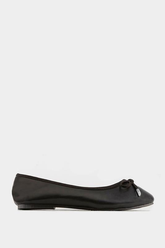 Evans Yours Black Ballerina Pumps In Wide E Fit & Extra Wide EEE Fit