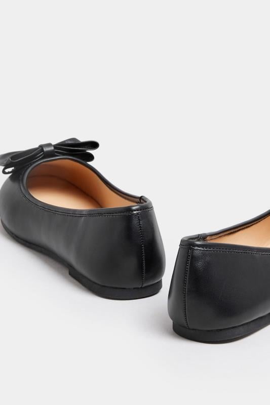 Evans Yours Black Bow Front Ballet Pump In Extra Wide EEE Fit