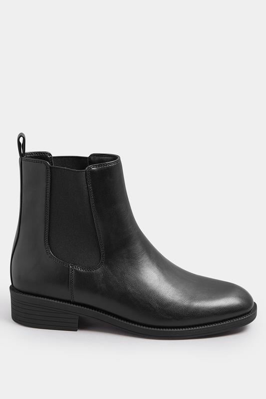 Evans Yours Black Faux Leather Chelsea Ankle Boots In Wide E Fit & Extra Wide EEE Fit