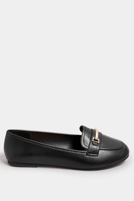 Evans Yours Black Faux Leather Loafers In Extra Wide EEE Fit