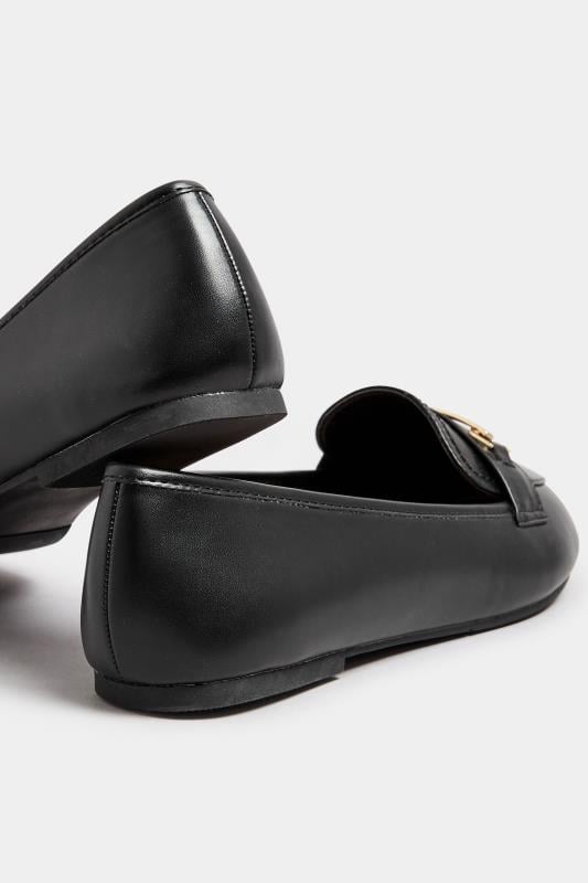 Evans Yours Black Faux Leather Loafers In Extra Wide EEE Fit