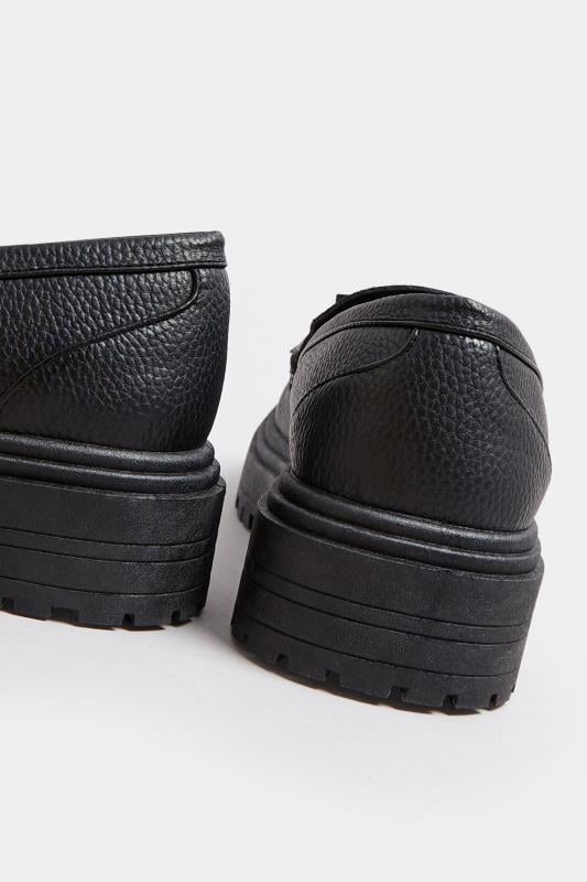 Evans Yours Black Faux Leather Tassel Loafers In Extra Wide EEE Fit