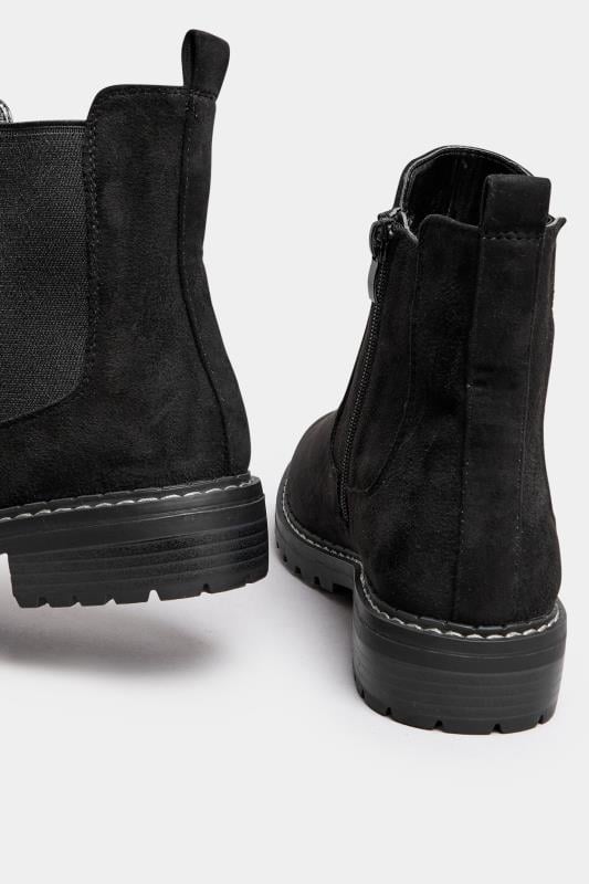 Evans Yours Black Faux Suede Chelsea Boots In Wide E & Extra Wide EEE Fit