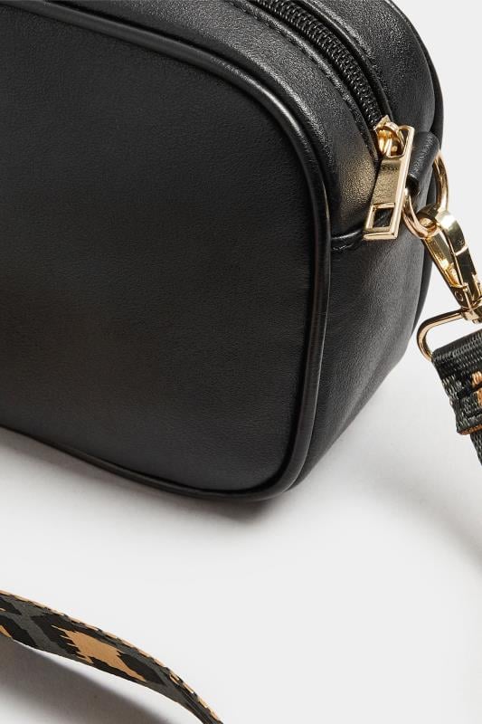 Evans Yours Black Leopard Print Strap Cross Body Bag