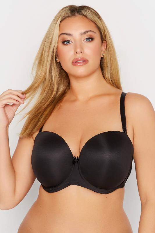 Evans YOURS Black Moulded Underwired Full Cup Multiway Bra With Removable Straps