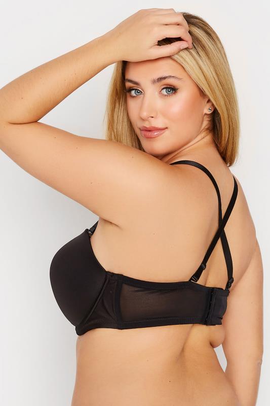 Evans YOURS Black Moulded Underwired Full Cup Multiway Bra With Removable Straps