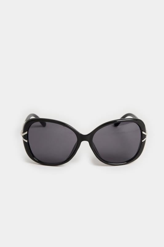 Evans Yours Black Oversized Diamante Knot Sunglasses